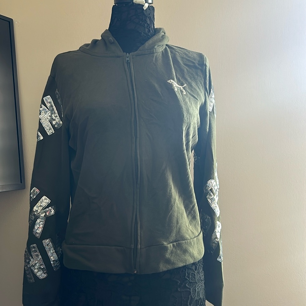 Pink Green and Sliver zip up jacket